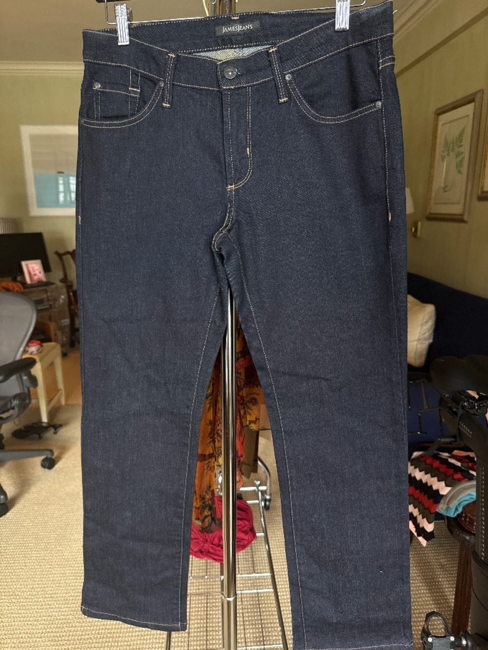 James Jeans Straight Leg Dark Rinse Denim - Size 31